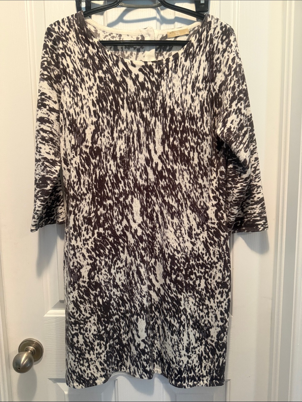 Women’s Black & White Printed Midi Dress